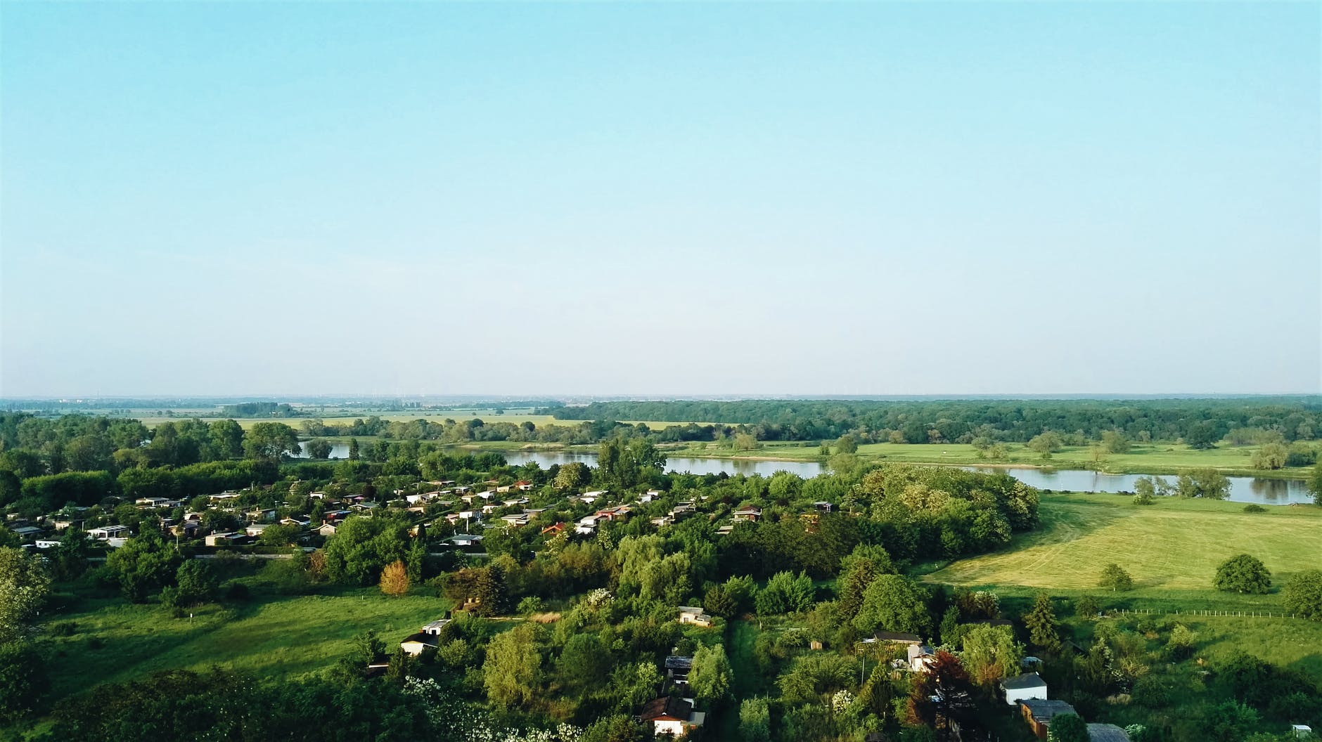 village near lake